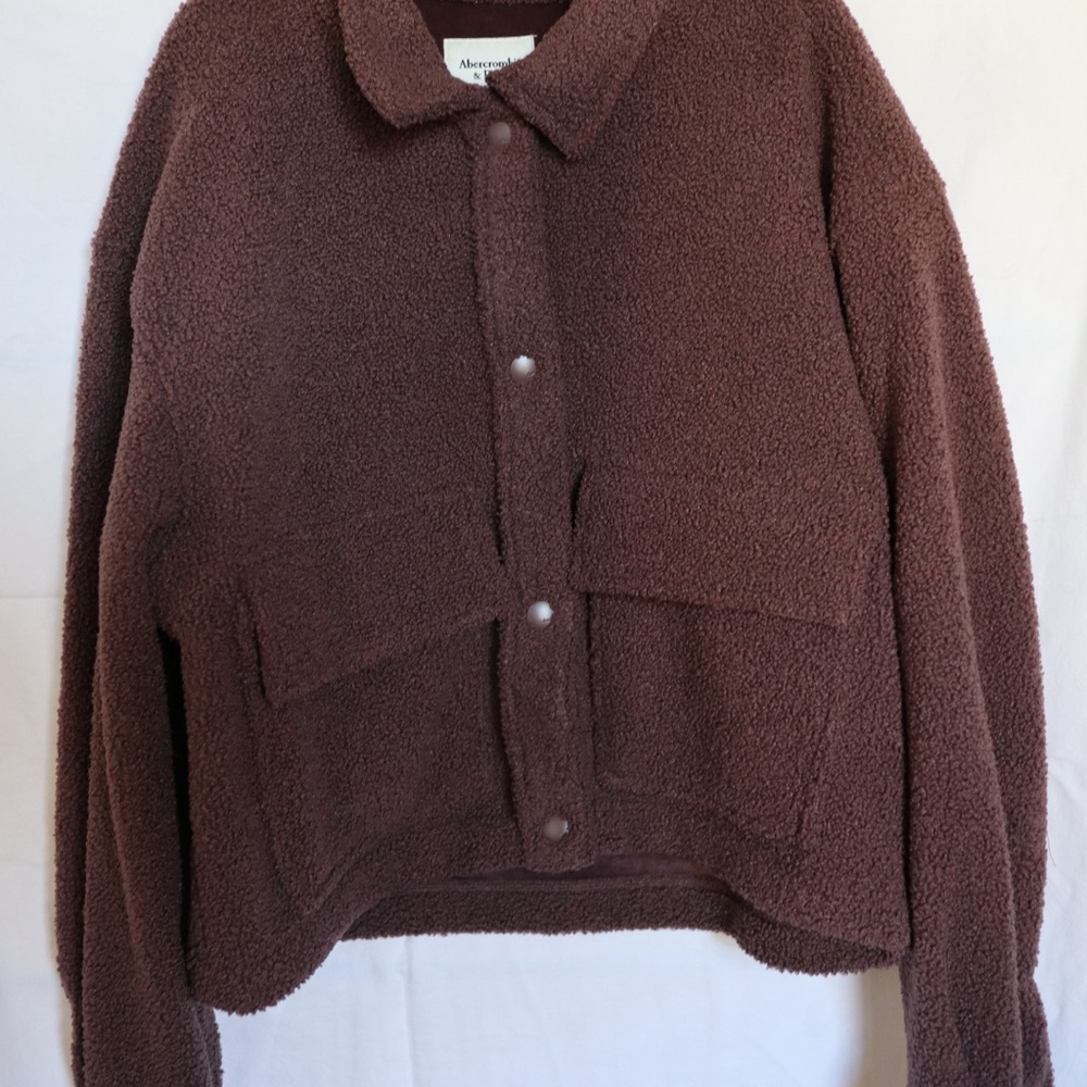 Women's Brown Sherpa Cropped A&F